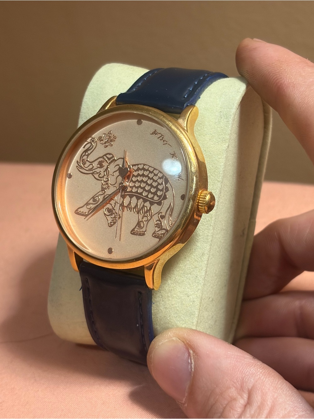 Betsey Johnson henna-esque elephant watch